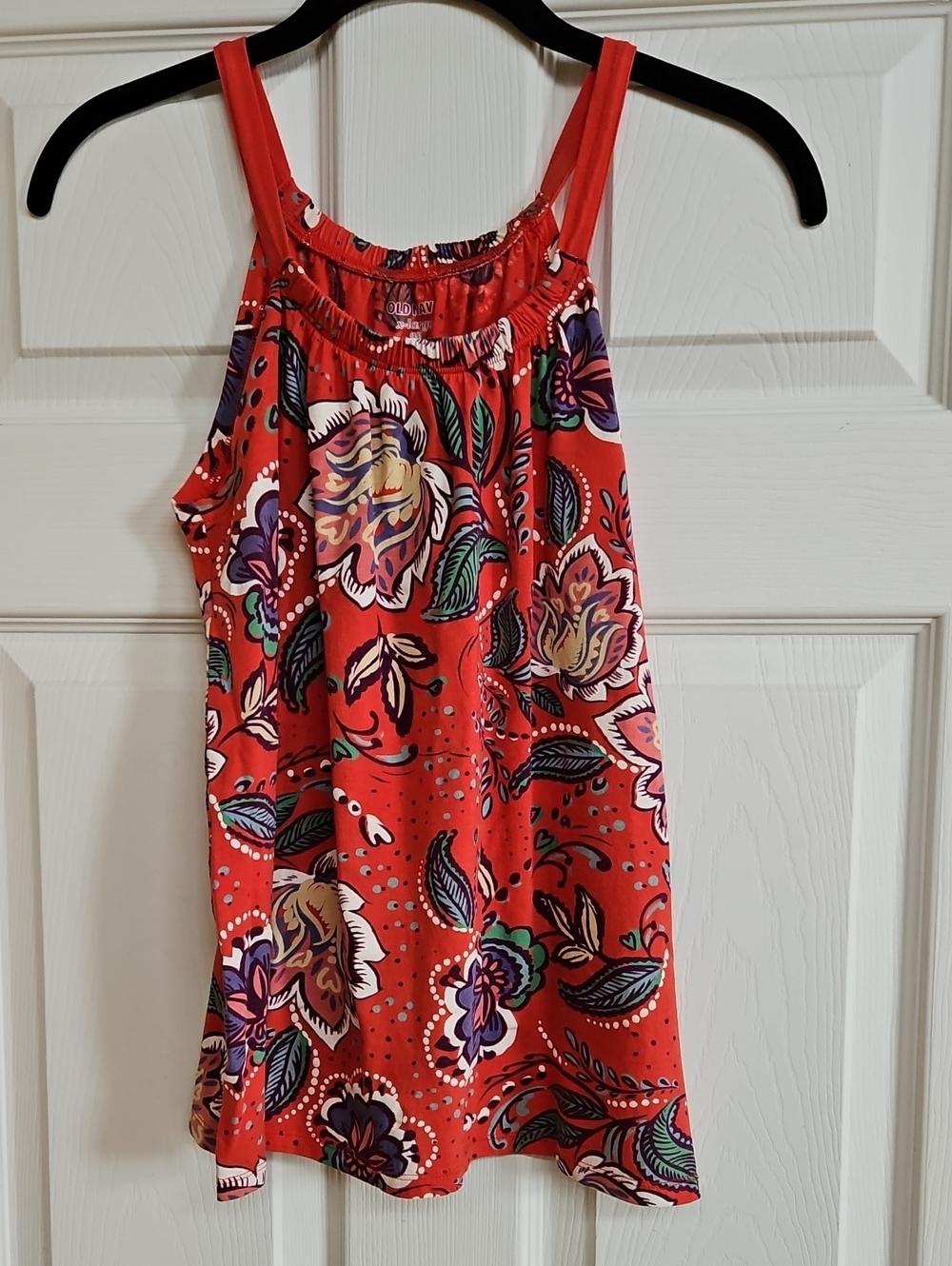 Old Navy Red Floral Sleeveless Tank Top